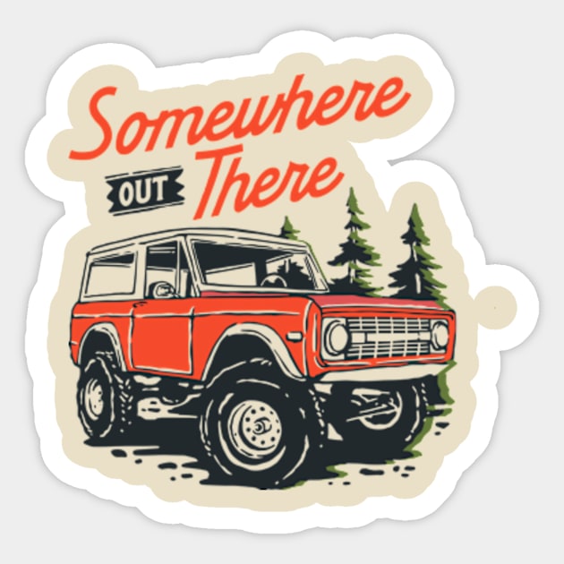 Out door adventure jeep Sticker by myvintagespace